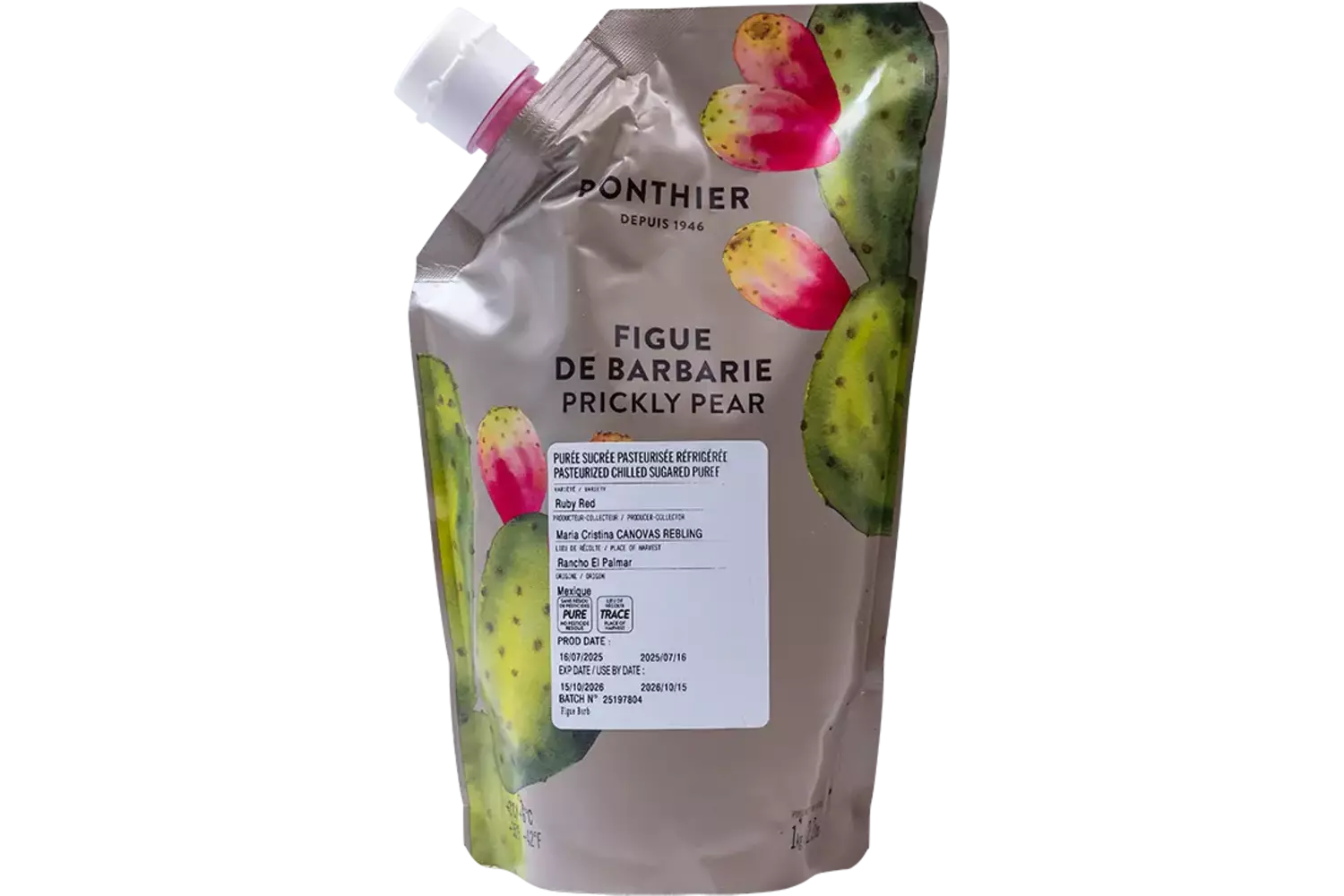 Fruitpuree Cactusvijg 1kg stuk 1